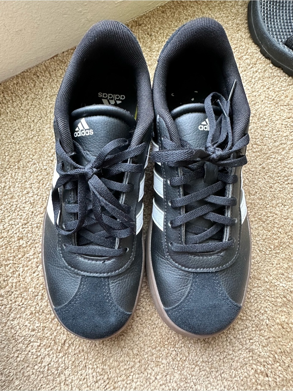 adidas Black Sneakers with White Stripes